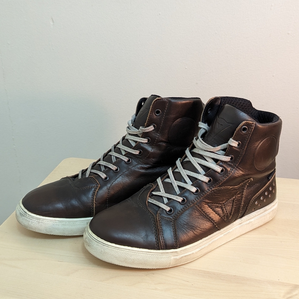 Dainese Street Rocker D-WP Leather Motorcycle Boots Shoes Brown Mens 9